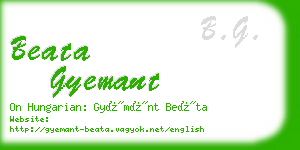 beata gyemant business card